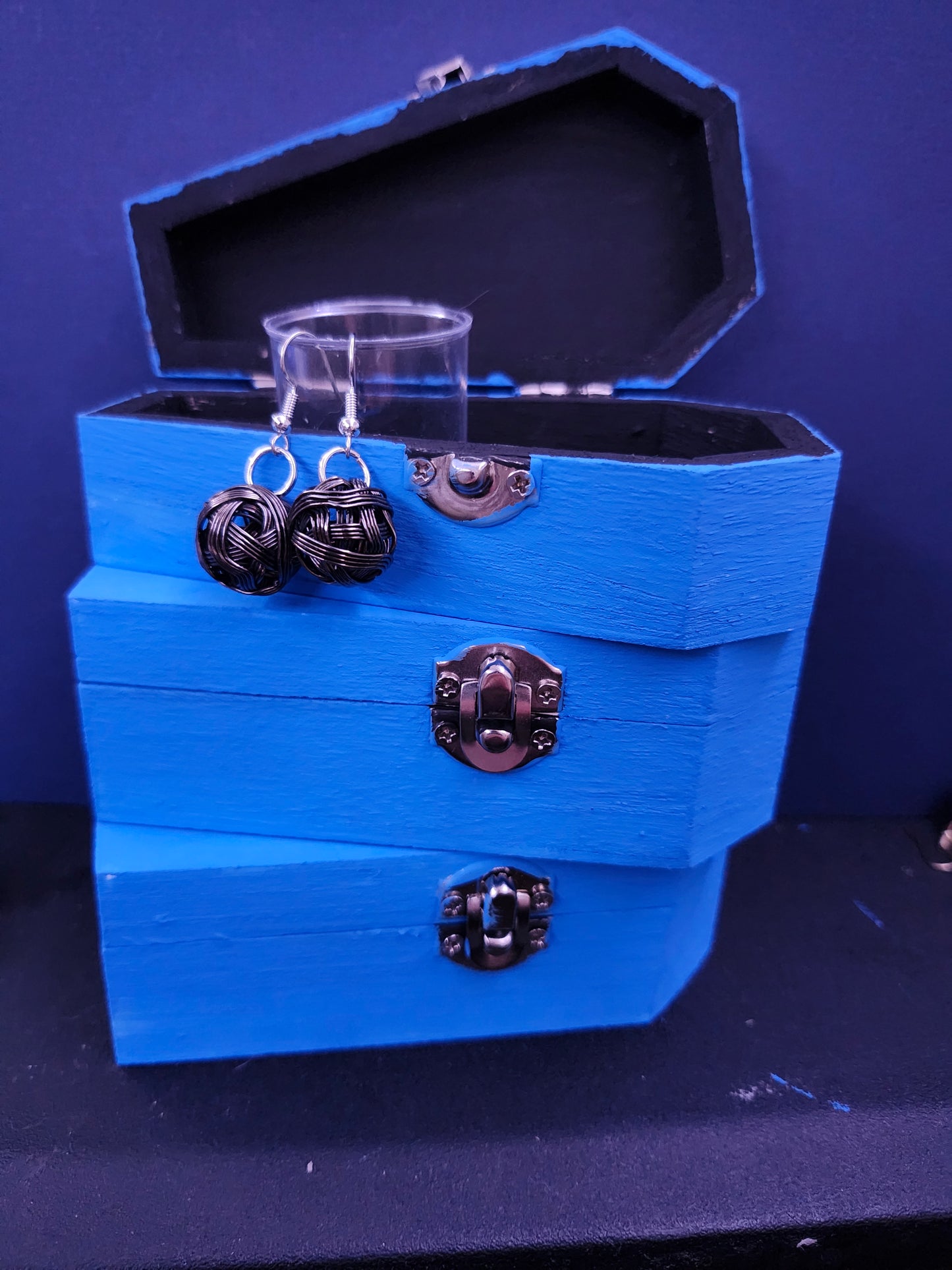 Metal Yarn Ball Earrings