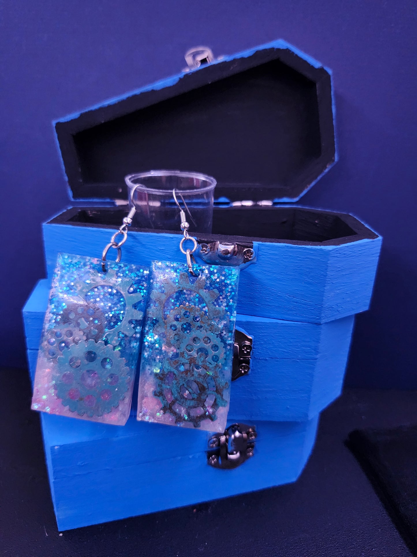 Steampunk resinn earrings
