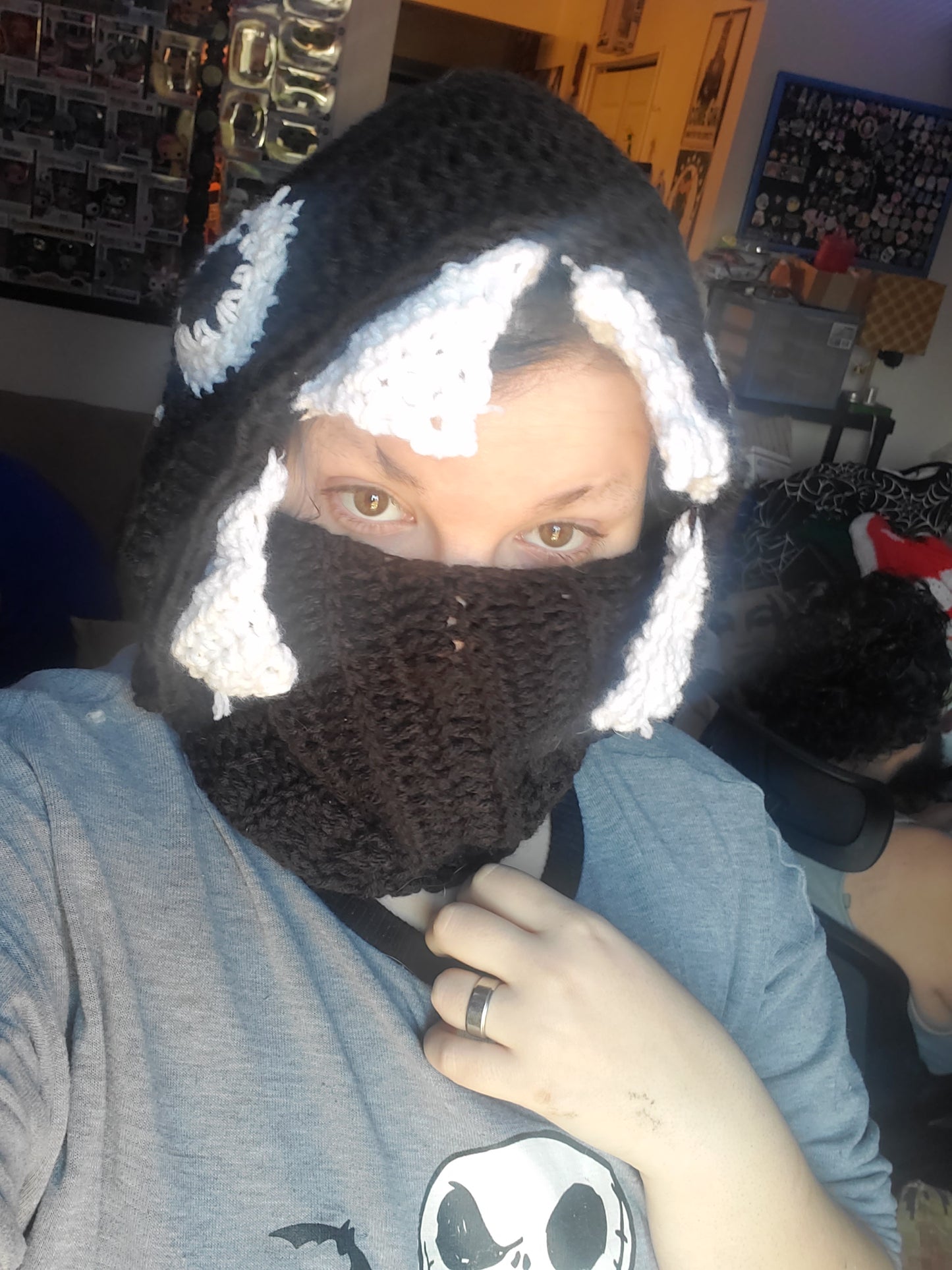 Bitty chain Ball Hooded Cowl