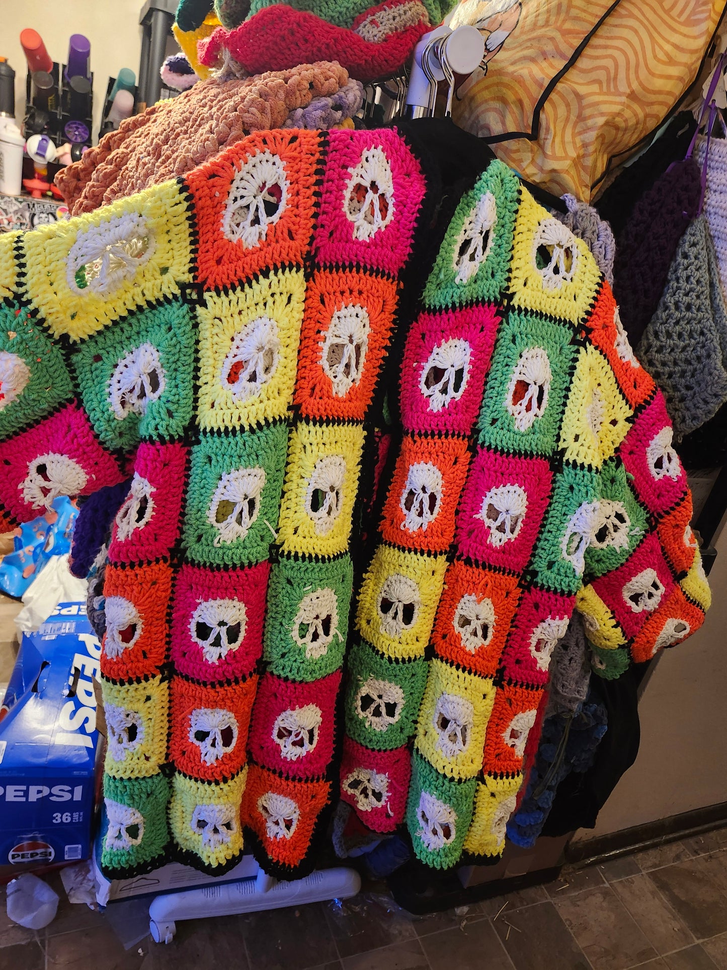 Neon glow in the dark Skull Cardigan