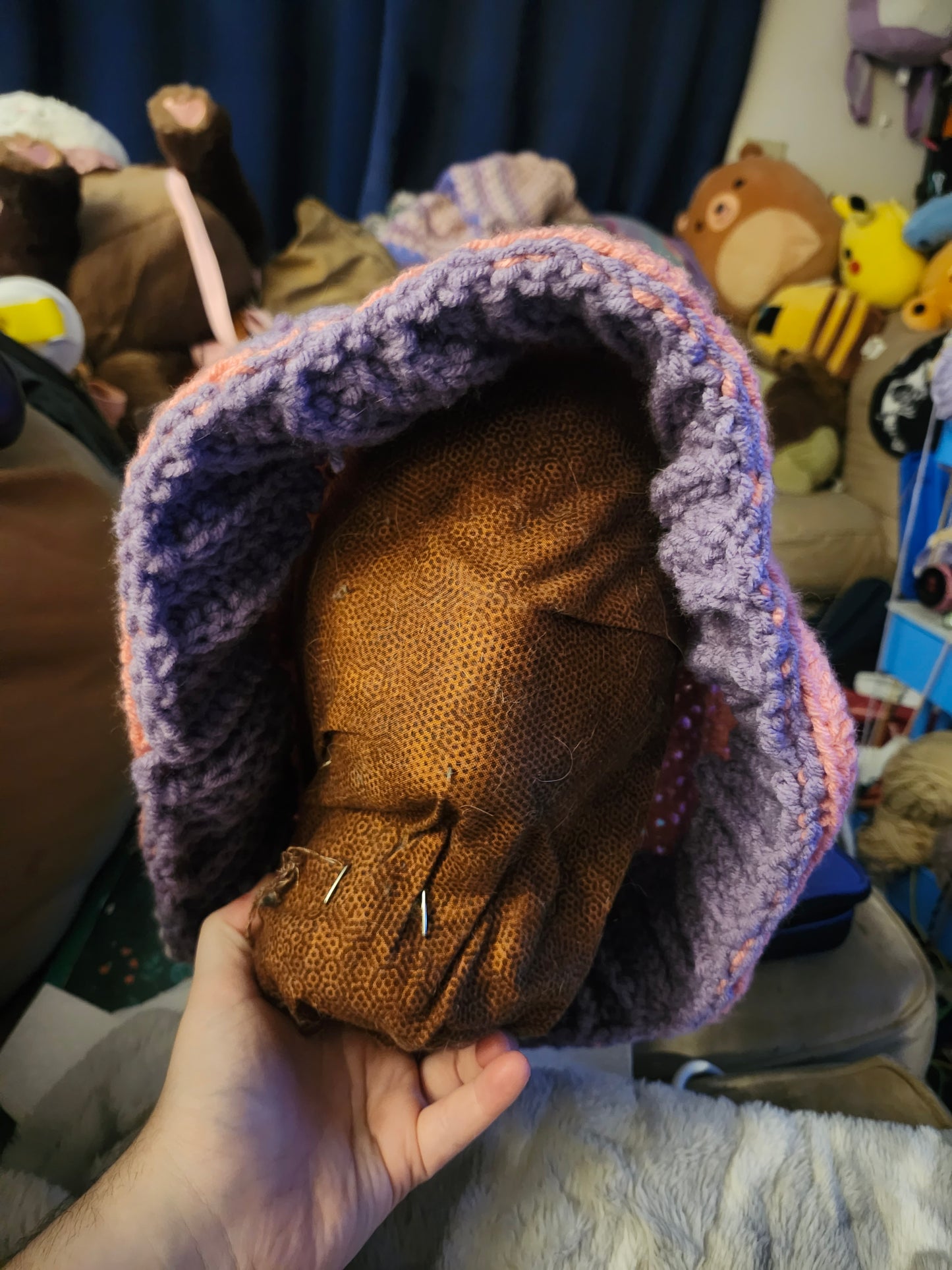 different color mushy hats