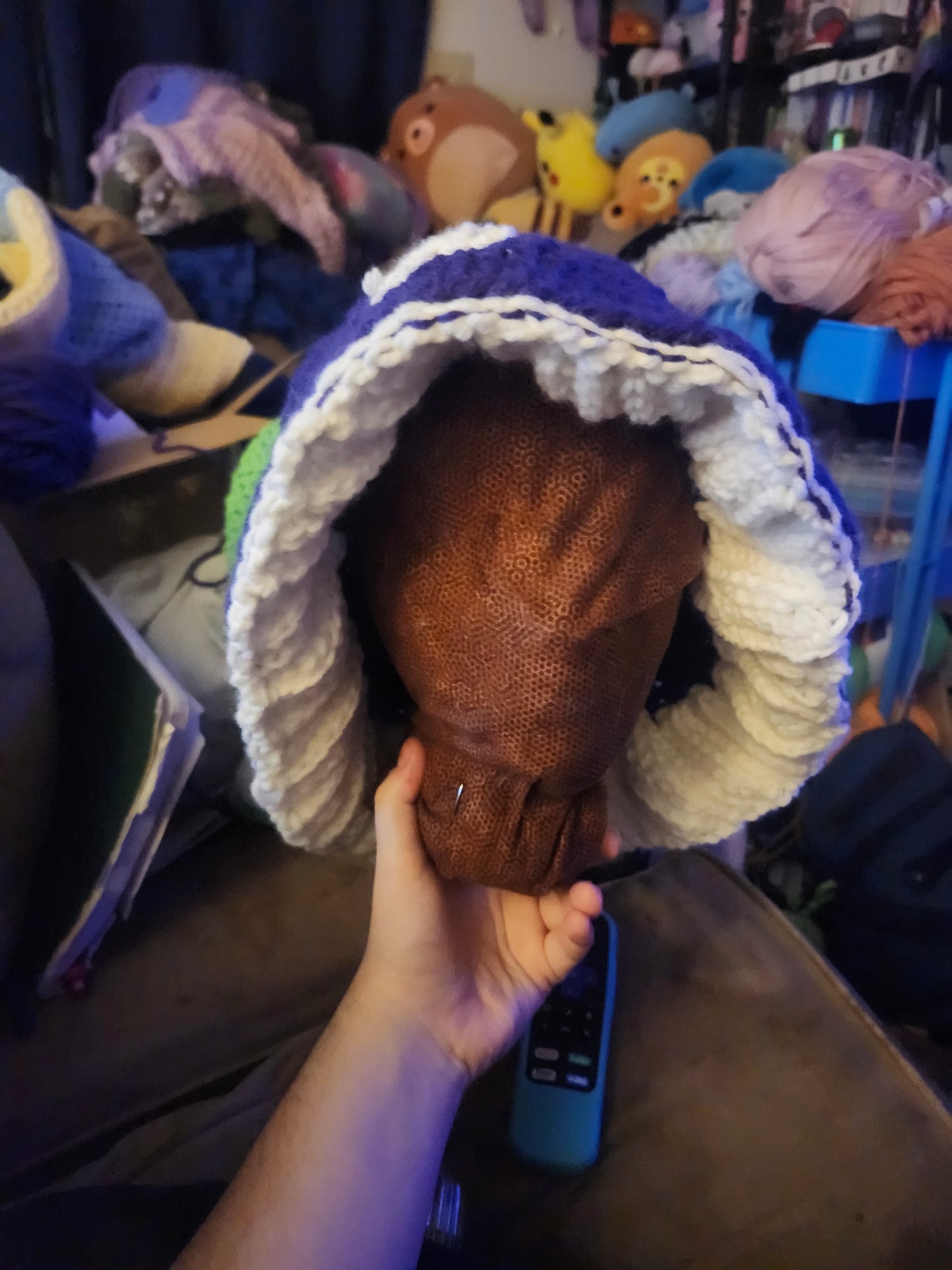 different color mushy hats